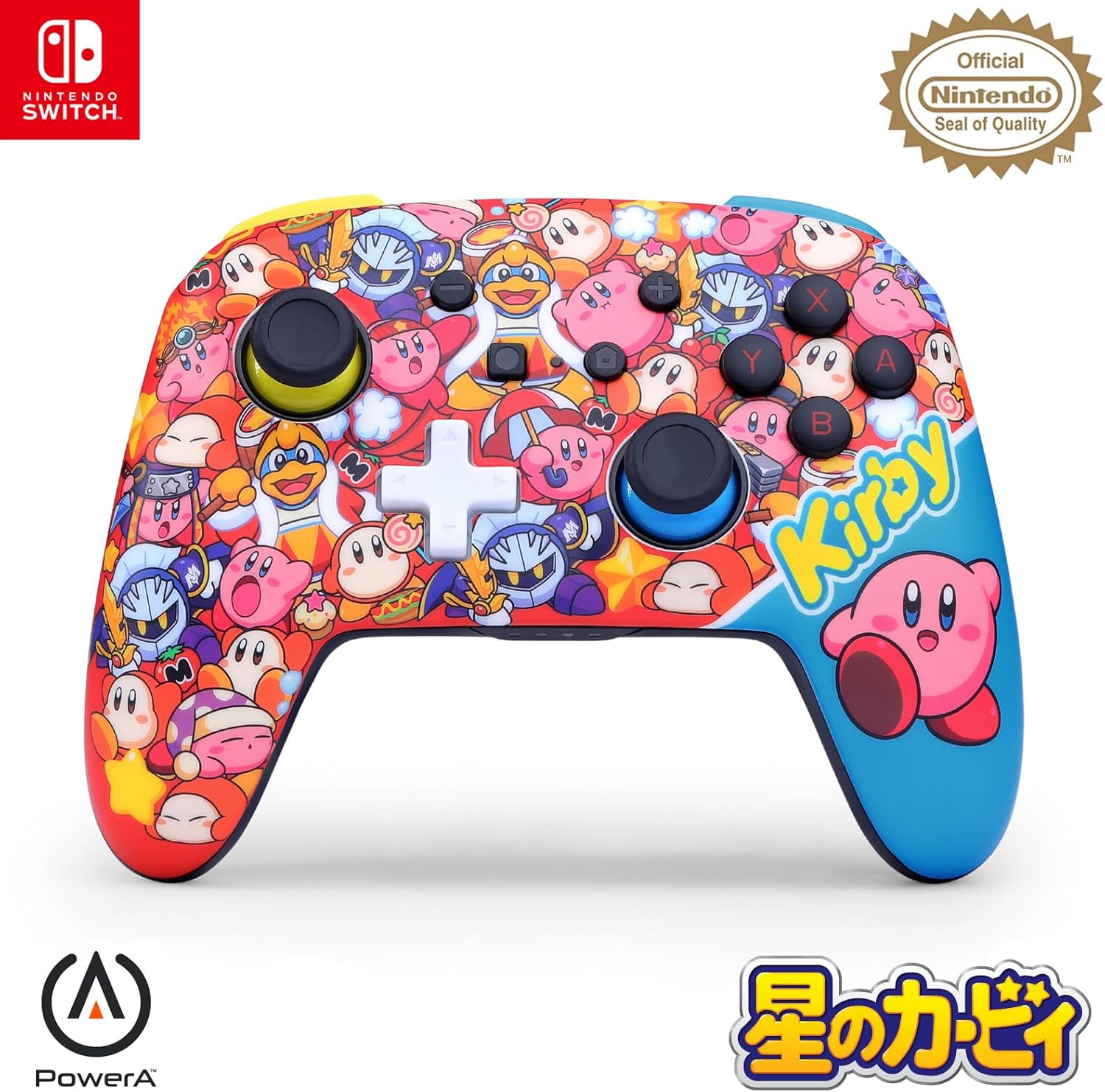 星のカービィデザインのPowerA公式Switchコントローラー＆ヘッド